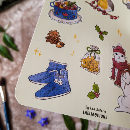 Planche de stickers "Winter hygge"